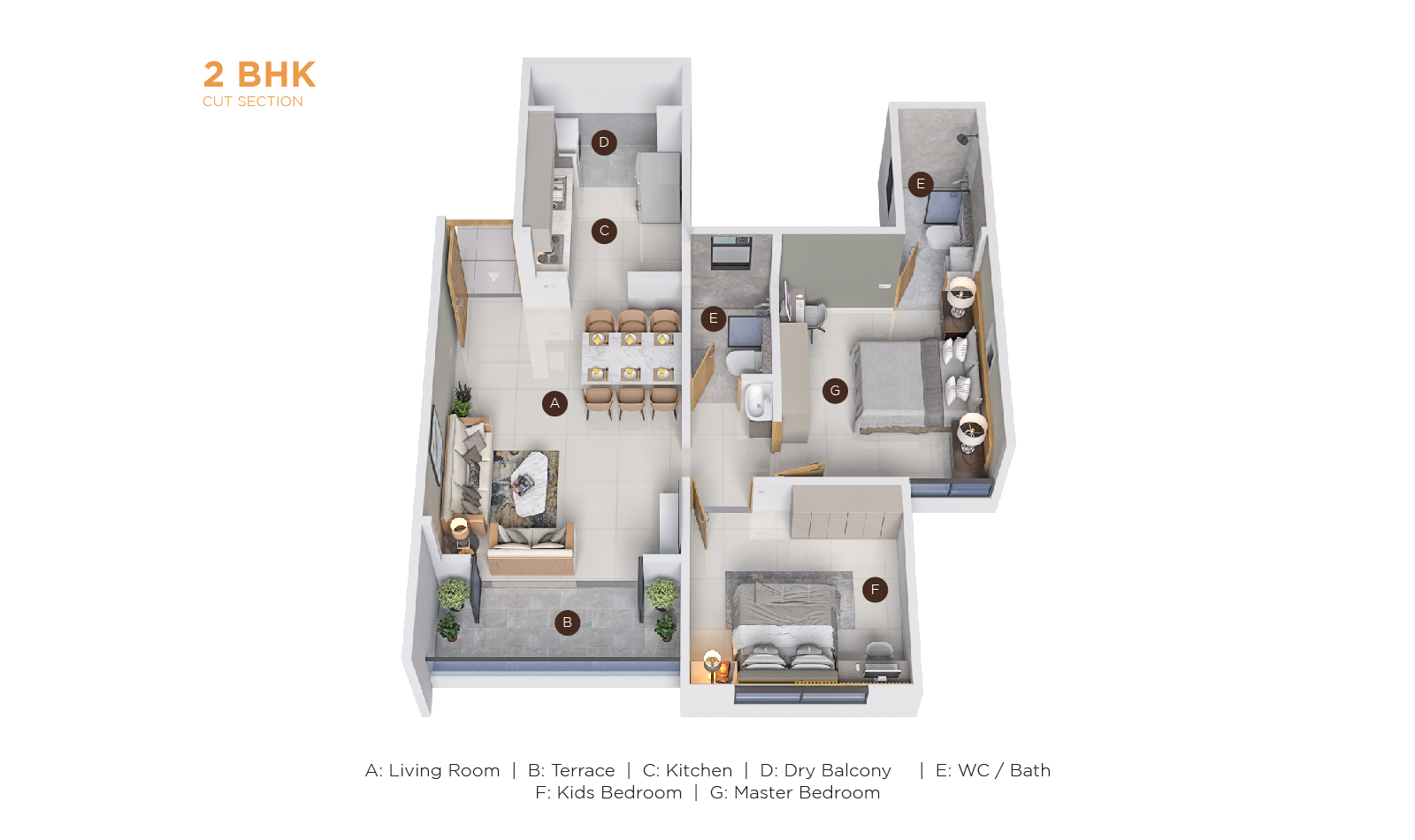 2 BHK Floor Plan